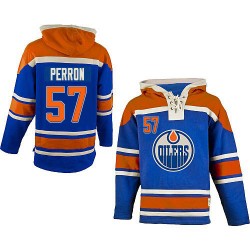 Premier Old Time Hockey Adult David Perron Sawyer Hooded Sweatshirt Jersey - NHL 57 Edmonton Oilers