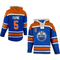 Authentic Old Time Hockey Adult Mark Fayne Sawyer Hooded Sweatshirt Jersey - NHL 5 Edmonton Oilers