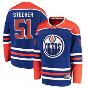 Breakaway Fanatics Branded Youth Troy Stecher Royal Alternate Jersey - NHL Edmonton Oilers