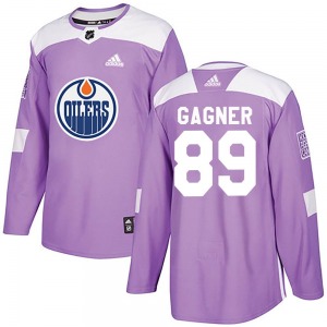 Authentic Adidas Youth Sam Gagner Purple Fights Cancer Practice Jersey - NHL Edmonton Oilers
