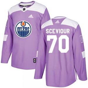 Authentic Adidas Youth Colton Sceviour Purple Fights Cancer Practice Jersey - NHL Edmonton Oilers