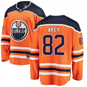 Breakaway Fanatics Branded Youth Beau Akey Orange Home Jersey - NHL Edmonton Oilers