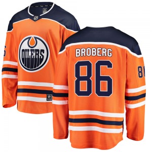 Breakaway Fanatics Branded Youth Philip Broberg Orange Home Jersey - NHL Edmonton Oilers