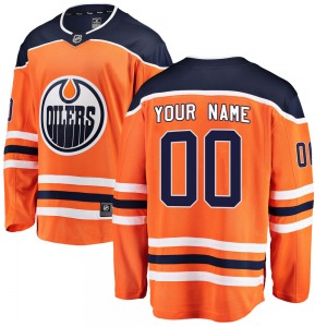 Breakaway Fanatics Branded Youth Custom Orange Custom Home Jersey - NHL Edmonton Oilers