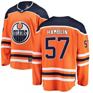 Breakaway Fanatics Branded Youth James Hamblin Orange Home Jersey - NHL Edmonton Oilers