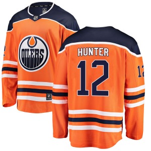 Authentic Fanatics Branded Youth Dave Hunter Orange r Home Breakaway Jersey - NHL Edmonton Oilers