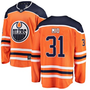 Authentic Fanatics Branded Youth Eddie Mio Orange r Home Breakaway Jersey - NHL Edmonton Oilers
