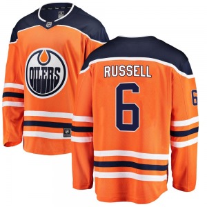 Breakaway Fanatics Branded Youth Kris Russell Orange Home Jersey - NHL Edmonton Oilers