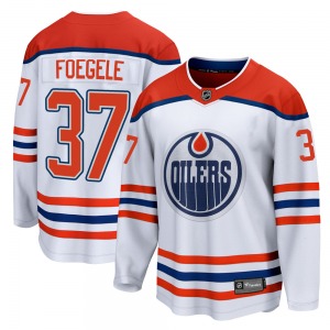 Breakaway Fanatics Branded Youth Warren Foegele White 2020/21 Special Edition Jersey - NHL Edmonton Oilers