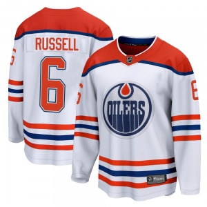 Breakaway Fanatics Branded Youth Kris Russell White 2020/21 Special Edition Jersey - NHL Edmonton Oilers