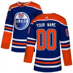 Authentic Adidas Youth Custom Royal Custom Alternate Jersey - NHL Edmonton Oilers