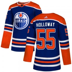 Authentic Adidas Youth Dylan Holloway Royal Alternate Jersey - NHL Edmonton Oilers