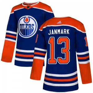 Authentic Adidas Youth Mattias Janmark Royal Alternate Jersey - NHL Edmonton Oilers