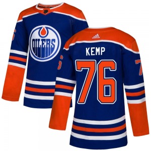 Authentic Adidas Youth Philip Kemp Royal Alternate Jersey - NHL Edmonton Oilers