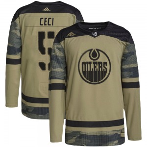 Authentic Adidas Youth Cody Ceci Camo Military Appreciation Practice Jersey - NHL Edmonton Oilers