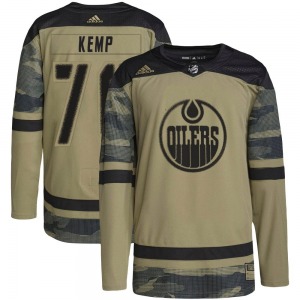 Authentic Adidas Youth Philip Kemp Camo Military Appreciation Practice Jersey - NHL Edmonton Oilers
