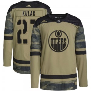 Authentic Adidas Youth Brett Kulak Camo Military Appreciation Practice Jersey - NHL Edmonton Oilers