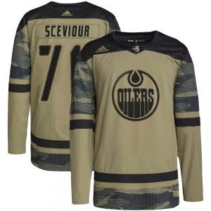 Authentic Adidas Youth Colton Sceviour Camo Military Appreciation Practice Jersey - NHL Edmonton Oilers