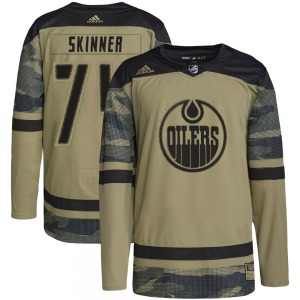 Authentic Adidas Youth Stuart Skinner Camo Military Appreciation Practice Jersey - NHL Edmonton Oilers