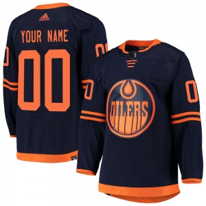 Authentic Adidas Youth Custom Navy Custom Alternate Primegreen Pro Jersey - NHL Edmonton Oilers