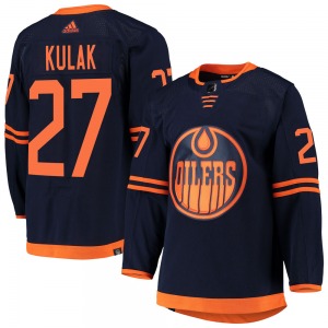 Authentic Adidas Youth Brett Kulak Navy Alternate Primegreen Pro Jersey - NHL Edmonton Oilers