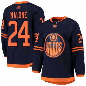 Authentic Adidas Youth Brad Malone Navy Alternate Primegreen Pro Jersey - NHL Edmonton Oilers