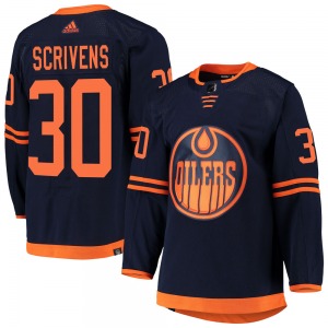 Authentic Adidas Youth Ben Scrivens Navy Alternate Primegreen Pro Jersey - NHL Edmonton Oilers