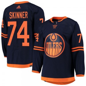 Authentic Adidas Youth Stuart Skinner Navy Alternate Primegreen Pro Jersey - NHL Edmonton Oilers
