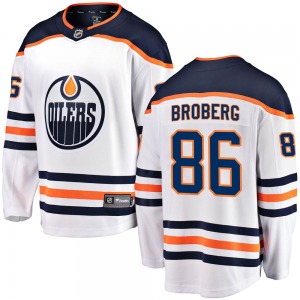 Breakaway Fanatics Branded Youth Philip Broberg White Away Jersey - NHL Edmonton Oilers