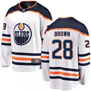 Breakaway Fanatics Branded Youth Connor Brown White Away Jersey - NHL Edmonton Oilers