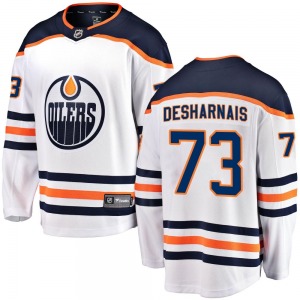Breakaway Fanatics Branded Youth Vincent Desharnais White Away Jersey - NHL Edmonton Oilers