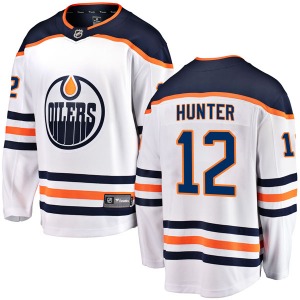 Authentic Fanatics Branded Youth Dave Hunter White Away Breakaway Jersey - NHL Edmonton Oilers