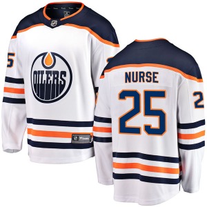 Authentic Fanatics Branded Youth Darnell Nurse White Away Breakaway Jersey - NHL Edmonton Oilers