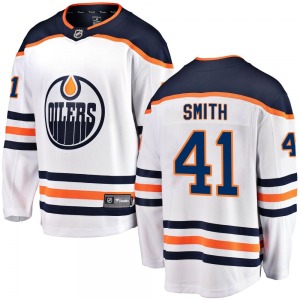 Breakaway Fanatics Branded Youth Mike Smith White Away Jersey - NHL Edmonton Oilers