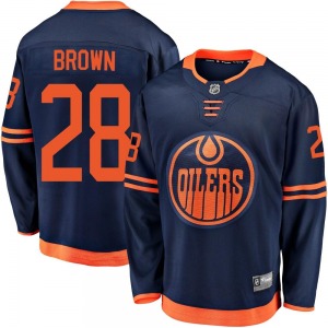 Breakaway Fanatics Branded Youth Connor Brown Brown Navy Alternate 2018/19 Jersey - NHL Edmonton Oilers