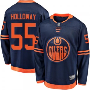 Breakaway Fanatics Branded Youth Dylan Holloway Navy Alternate 2018/19 Jersey - NHL Edmonton Oilers