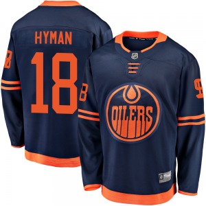 Breakaway Fanatics Branded Youth Zach Hyman Navy Alternate 2018/19 Jersey - NHL Edmonton Oilers