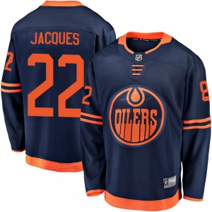 Breakaway Fanatics Branded Youth Jean-Francois Jacques Navy Alternate 2018/19 Jersey - NHL Edmonton Oilers