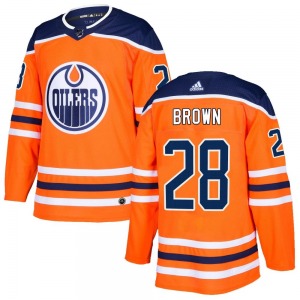 Authentic Adidas Youth Connor Brown Orange r Home Jersey - NHL Edmonton Oilers
