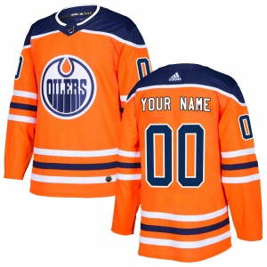 Authentic Adidas Youth Custom Orange Custom r Home Jersey - NHL Edmonton Oilers
