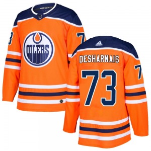 Authentic Adidas Youth Vincent Desharnais Orange r Home Jersey - NHL Edmonton Oilers