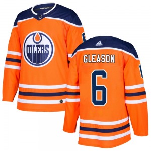 Authentic Adidas Youth Ben Gleason Orange r Home Jersey - NHL Edmonton Oilers