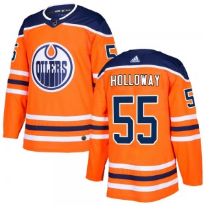 Authentic Adidas Youth Dylan Holloway Orange r Home Jersey - NHL Edmonton Oilers