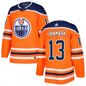 Authentic Adidas Youth Mattias Janmark Orange r Home Jersey - NHL Edmonton Oilers