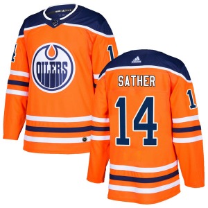 Authentic Adidas Youth Glen Sather Orange r Home Jersey - NHL Edmonton Oilers