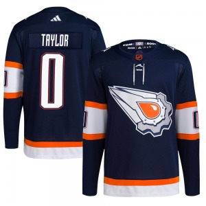 Authentic Adidas Adult Ty Taylor Navy Reverse Retro 2.0 Jersey - NHL Edmonton Oilers