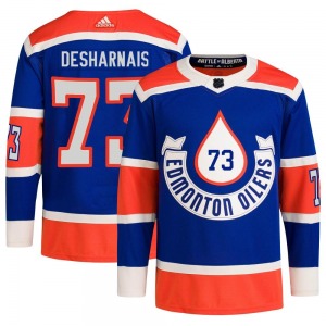 Authentic Adidas Youth Vincent Desharnais Royal 2023 Heritage Classic Primegreen Jersey - NHL Edmonton Oilers