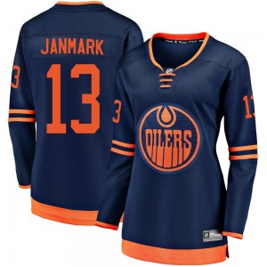 Breakaway Fanatics Branded Women's Mattias Janmark Navy Alternate 2018/19 Jersey - NHL Edmonton Oilers
