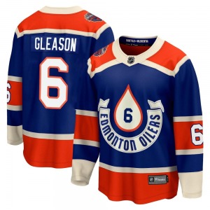 Premier Fanatics Branded Youth Ben Gleason Royal Breakaway 2023 Heritage Classic Jersey - NHL Edmonton Oilers