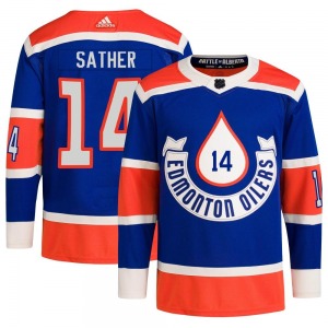 Authentic Adidas Adult Glen Sather Royal 2023 Heritage Classic Primegreen Jersey - NHL Edmonton Oilers